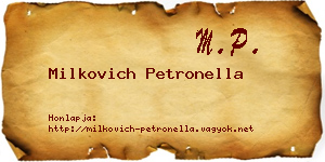 Milkovich Petronella névjegykártya